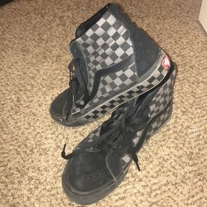 Vans checkered hi top shoes